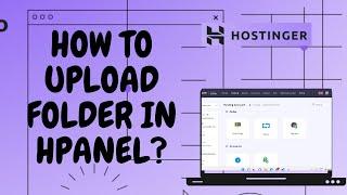 How to upload folder in hpanel hosting | hostinger