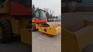 The  road roller is being tested.