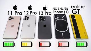 КТО ДОЛЬШЕ ПРОЖИВЕТ?  iPhone 13 Pro, Nothing Phone 1, iPhone 12 Pro, iPhone 11 Pro, Realme GT