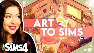 Creating Rooms in The Sims 4 Inspired by Aesthetic Art
