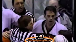 Apr 25, 1985 Ed Hospodar and Joe Paterson vs Bob Nystrom Philadelphia Flyers vs New York Islanders