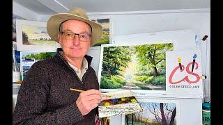 Colinsteedart. How to paint trees using watercolour. Stage 1. demonstration.