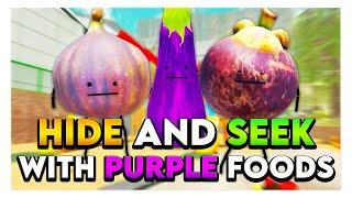 Roblox SECRET STAYCATION HIDE & SEEK WITH PURPLE FOODS! 