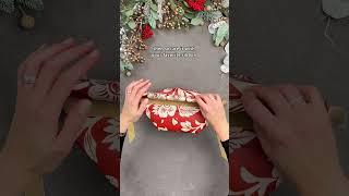 DIY gift bag Christmas wrapping from letfover wallpaper #shorts #christmasgifts #christmasdiy