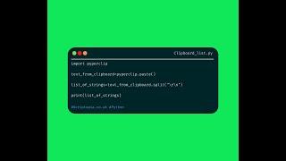 Python Pyperclip – Paste list from clipboard