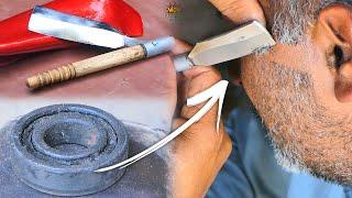 Turning Rusted BEARING into a Sharp STRAIGHT RAZOR | Blacksmith forging a shaving razor | handmade |