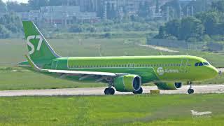 S7 Airlines A320 NEO Посадка и взлет