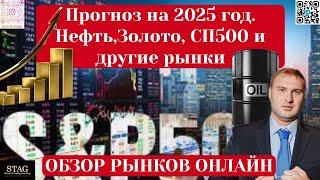 Глобальный прогноз S&P 500, Nasdaq, Нефть, Золото на 2025 год.