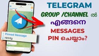 How To Pin Messages In Telegram Group / Channel | Malayalam