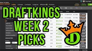 DraftKings NFL Week 2 Picks 