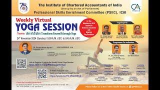 Weekly Virtual Yoga Sessions for the Members of ICAI located in Overseas Locations