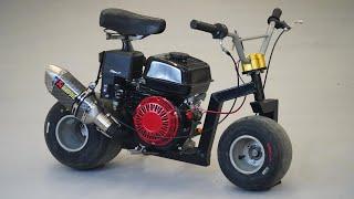 Homemade 200cc Mini MOTORCYCLE of GOKART TIRES !?