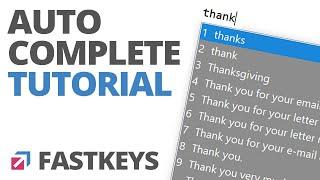 Auto Complete - Autofill - Auto form filling text - Typing Faster with FastKeys Automation Software