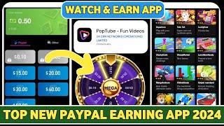 Poptube App॥Earn Paypal Money By Watching Videos 2024॥Paypal Earning Games