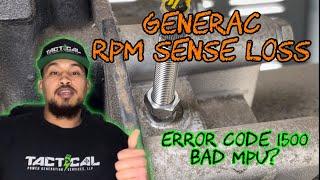 How to fix a Generac RPM Sense Loss Fault, Error Code 1500. Bad Magnetic Pickup Sensor? Protector QS