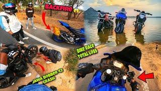 Almost Crash R15 Jawa Fas Gaya  Yamaha R15 Backfire Wheelie in Pulsar NS