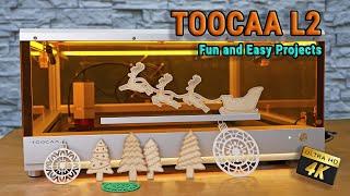 Holiday Projects- TOOCAA L2 #toocaa #lasercutting #laserengraving #woodworking #wood #diy #fun