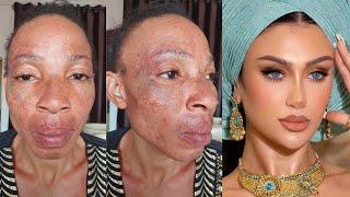 Viral Bomb Makeup And Gele Transformation ️️ | Makeup Tutorial
