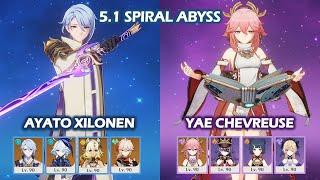 Ayato Xilonen & Yae Overload 5.1 Spiral Abyss Floor 12 Genshin Impact