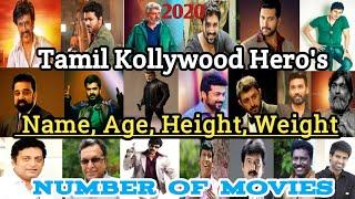 Tamil actor all heros Name, Age, Height, Weight & Number of movies | 2020 | Genial Rak