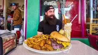 THIS DINER ON ROUTE 66 IS FAMOUS FOR THEIR 'MONSTER BURGER' CHALLENGE! | BeardMeatsFood