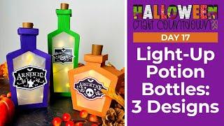 Light-Up Potion Bottles  Day 17 Halloween Craft Countdown 2024