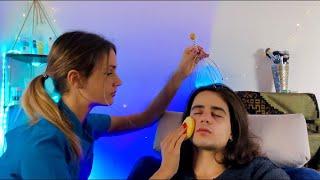 Trattamento asmr estetico sul cliente  | ASMR ITA | Real person pampering session