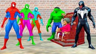 Spiderman Superheroes 3 SpiderMan rescue lions vs crocodiles battle Scary Venom3 Hulk | Belee Heroes