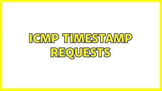 ICMP timestamp requests