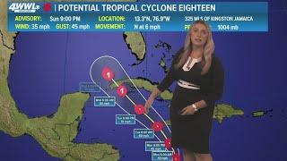 Sunday 10PM Tropical Update: TS Rafael could form midweek as Cat 1 hurricane