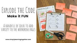 Explode the Code - Activities to add some FUN