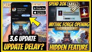 ️ UPDATE Delay? | MYTHIC Forge Glacier set CRATE Opening | 3.6 Update Release Date & Timing (BGMI)