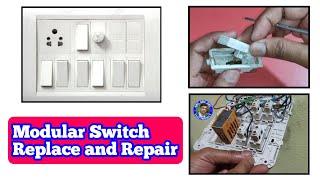 How to modular switch replace and repair | medula cover plate ko kaise open Karen | ABC electronics