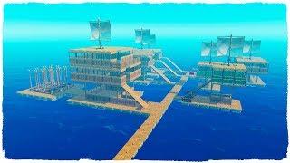 WE BUILT A CITY ON THE BOAT! - RAFT COMPLETE PLAY (NO MINECRAFT: v)