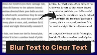 How to Unblur Text | Blur Text to Clear Text in One Click (2024 Tutorial)