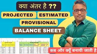 Projected Estimated Provisional Balance Sheet | Project Report