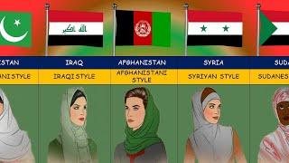 Hijab style from different countries | islamic headscarf from each country