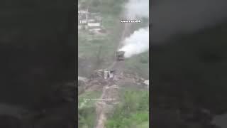 Russian tank crews tried to jump over the destroyed bridge #warinukraine #tanks #russia