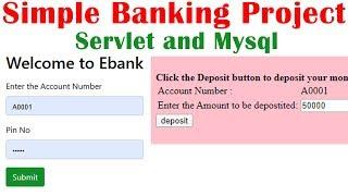 Simple Banking Project Servlet and Mysql