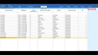 Tally Add On : Import Bill of Material of Stock Item From Excel to tally in Tally Prime software.