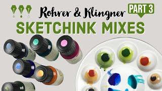 Mixing Rohrer & Klingner sketchINK Waterproof Sketching Inks  Color Mixes Swatching