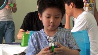 Chan Hong Lik 5 yrs old solves rubik's cube 13.36 sec