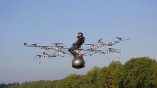 World's first manned flight with an electric multicopter