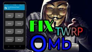 Cara mengatasi memori internal tidak terbaca di TWRP || 0mb TWRP