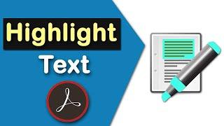 How to highlight text in Adobe Acrobat Pro DC