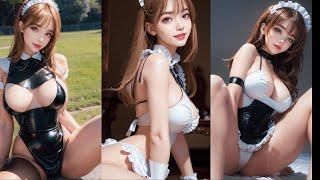 Sexy Maid Costume Girls メイド女子 #4K#lookbook#aigirls