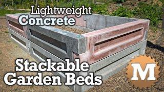 Lightweight Concrete Stackable Garden Beds