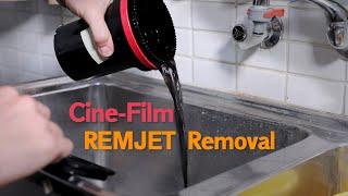Removing the Remjet layer from cinema film
