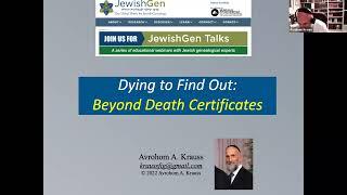 JewishGen Talks: Dying to Find Out - Beyond Death Certificates