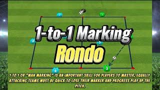1-to-1 (Man Marking) Rondo - Football Drill